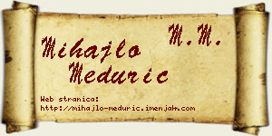 Mihajlo Medurić vizit kartica